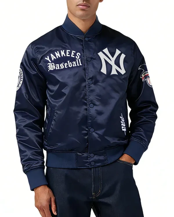 NY Yankees Modern Originals Navy Satin Jacket