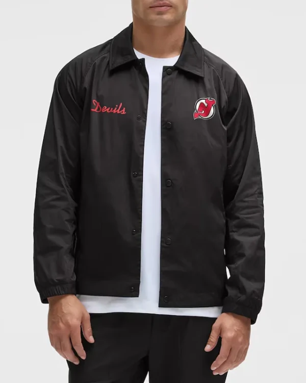 New Jersey Devils Coaches Black Full-Button Jacket