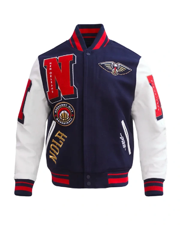 New Orleans Pelicans Blue Varsity Jacket