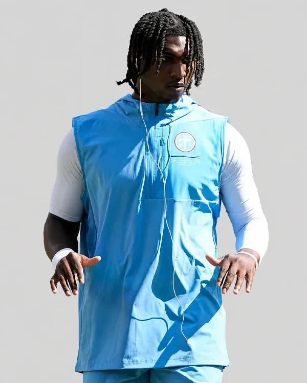 Nike Tennessee Titans 2026 Preseason Unisex Quarter Zip Anorak Sideline Sleeveless Hooded Jacket
