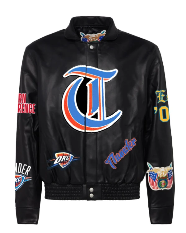 Oklahoma City Thunder Black Leather Jacket