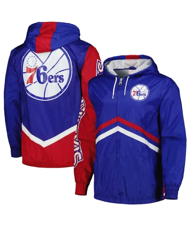 Philadelphia 76ers Undeniable Windbreaker Full-Zip Royal Jacket For Sale