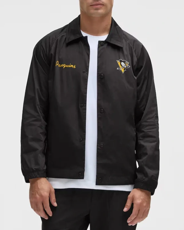 Pittsburgh Penguins Coaches Black Full-Button Jacket
