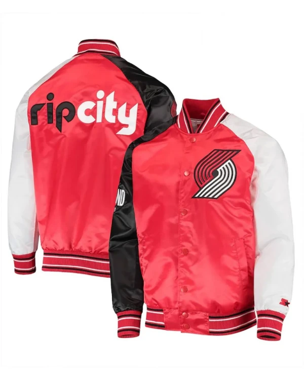 Portland Trail Blazers Satin Varsity Jacket