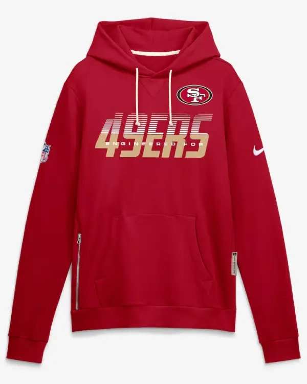 San Francisco 49ers Nike Scarlet_Black Sideline Standard Issue Top Prospect Dri-FIT Red Hoodie