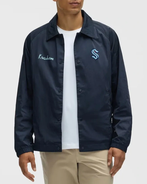 Seattle Kraken Coaches True Navy Full-Button Jacket