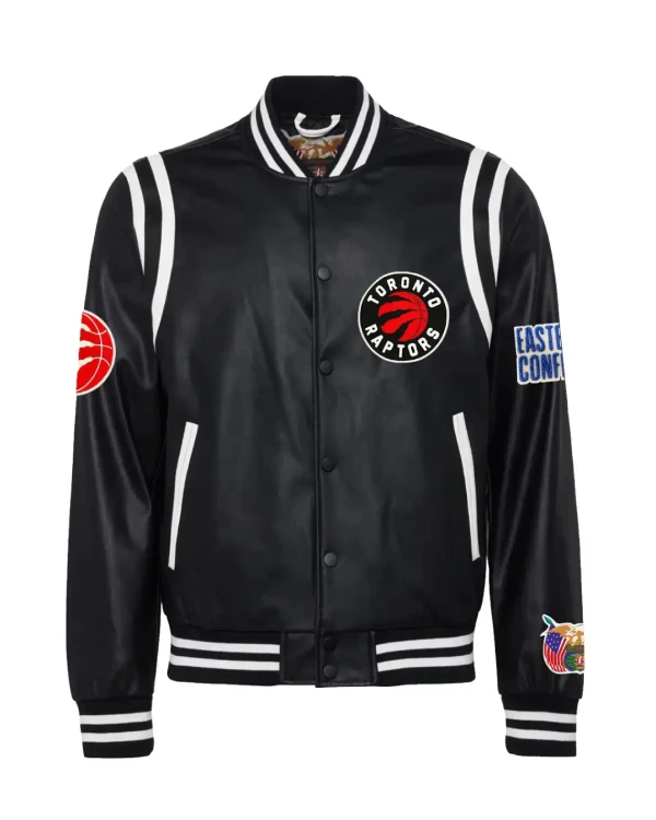 Toronto Raptors Black Leather Jacket