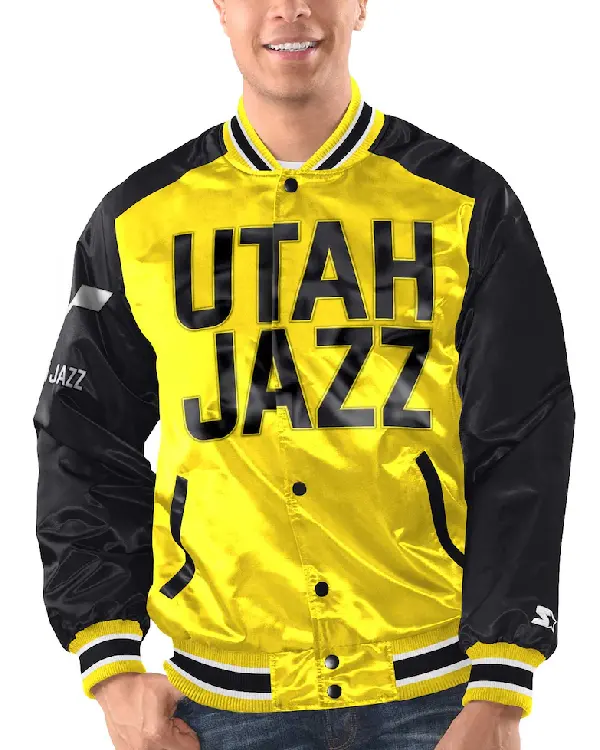 Utah Jazz Full-Snap Starter Satin Jacket