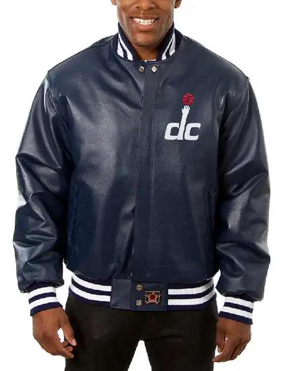 Washington Wizards Full-Snap Leather Jacket