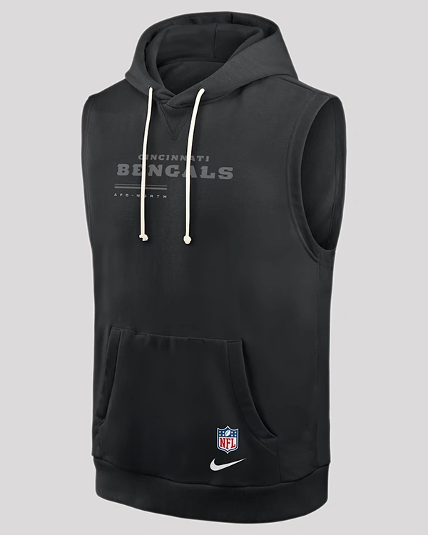 Zac Taylor Preseason 2026 Cincinnati Bengals Nike Dri-FIT Sleeveless Pullover Hoodie