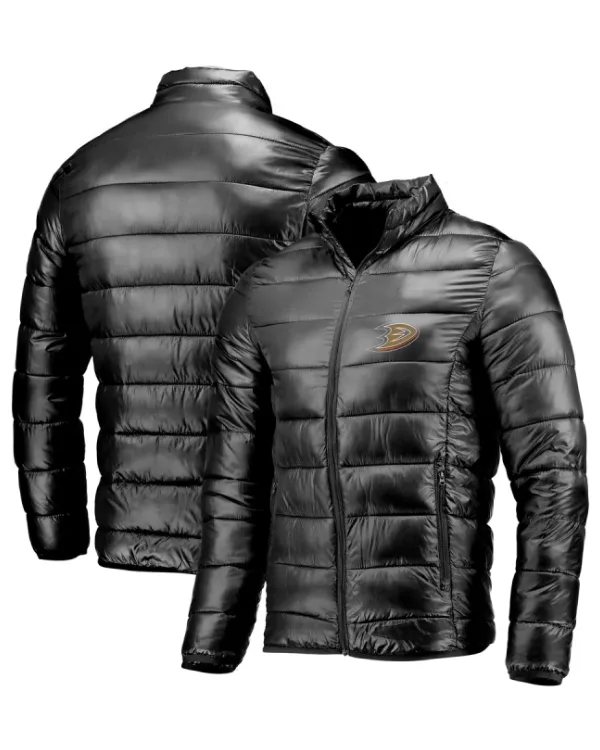 Anaheim Ducks Full Zip Black Puffer Jacket