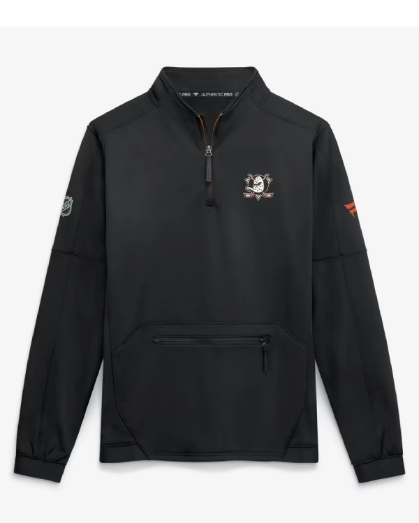 Anaheim Ducks Half Zip Black Pullover Jacket