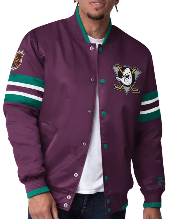 Anaheim Ducks Starter Varsity Jacket