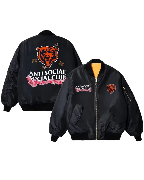 AntiSocialSocialClub Chicago Bears MA-1 Blossom Bomber Jacket