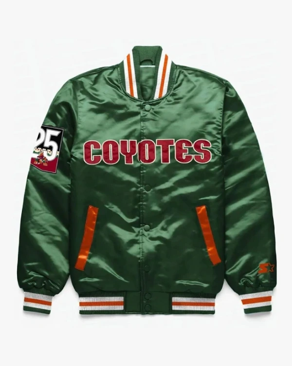 Arizona Coyotes Full-Snap Green Satin Jacket