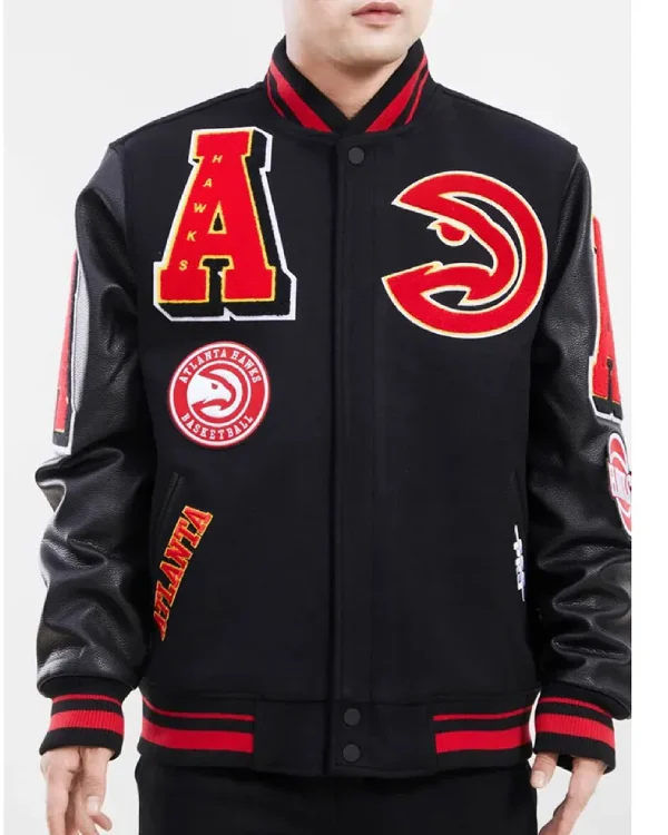 Atlanta Hawks Black Varsity Jacket