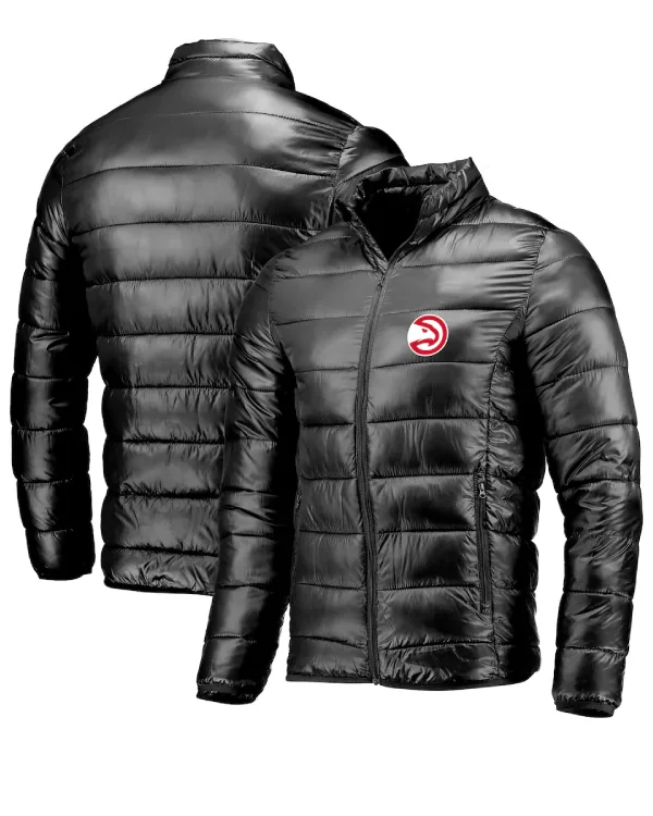 Atlanta Hawks Full Zip Black Puffer Jacket