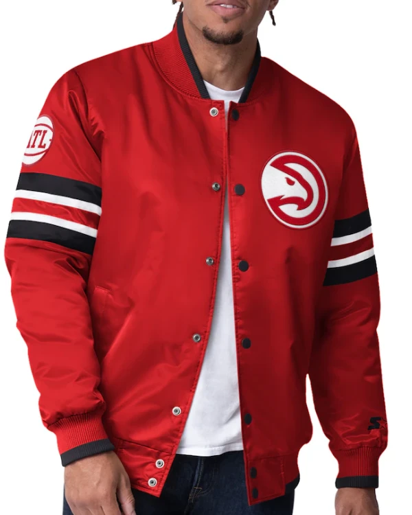 Atlanta Hawks Satin Starter Varsity Jacket