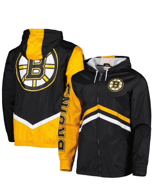 Boston Bruins Full Zip Windbreaker Hooded Jacket