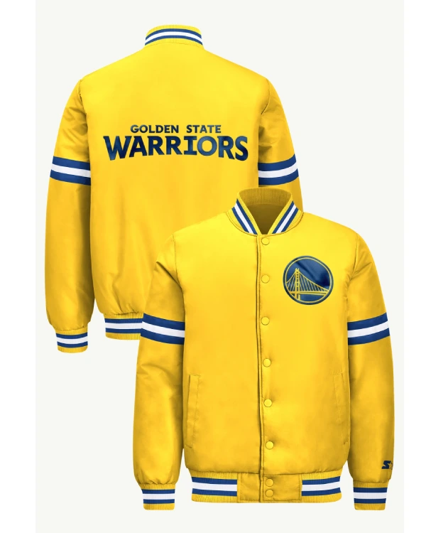 Buy Mens Golden State Warriors Courtside Yellow Satin