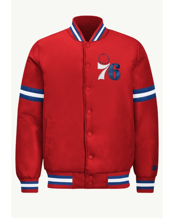 Buy Mens Philadelphia 76ers Courtside Satin Varsity