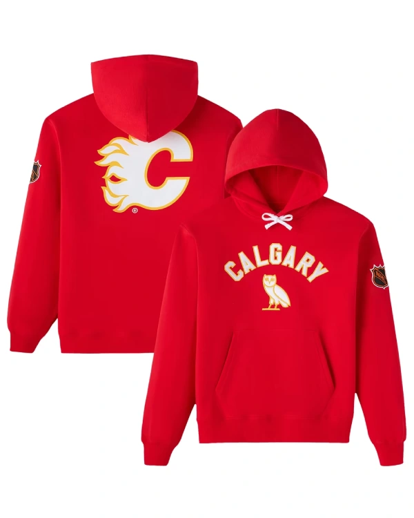 Calgary Flames Pullover Red Hoodie