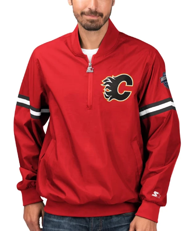 Calgary Flames Pullover Starter Jacket