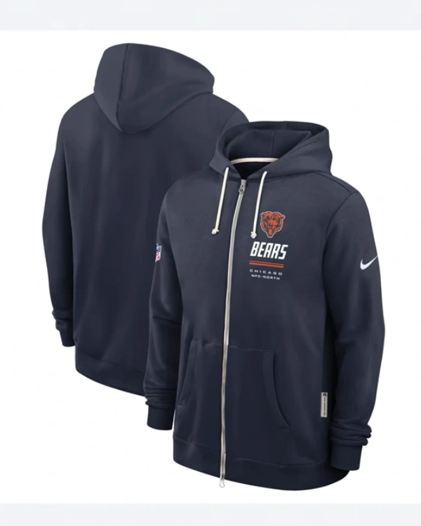 Chicago Bears 2026 Sideline Zip-Up Hoodie