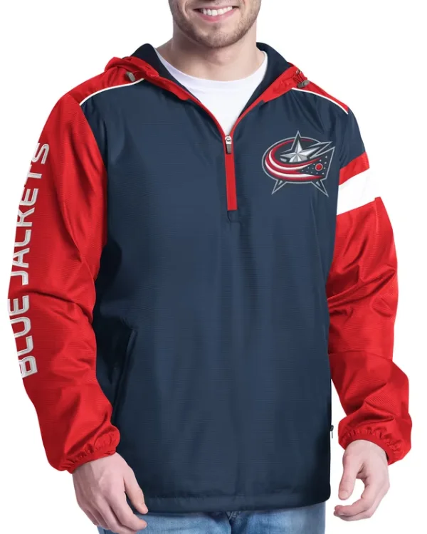 Columbus Blue Jackets Half-Zip Hooded Jacket