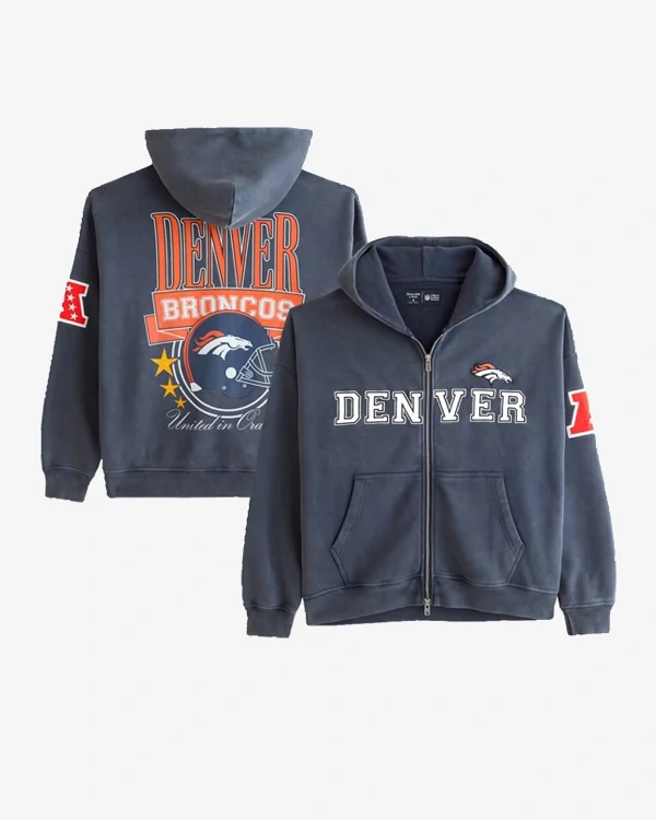 Denver Broncos Pullover Full Zip Hoodie