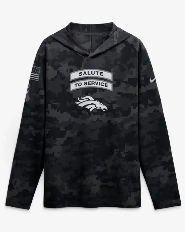 Denver Broncos Salute To Service Hooded Long Sleeve Shirt 2026