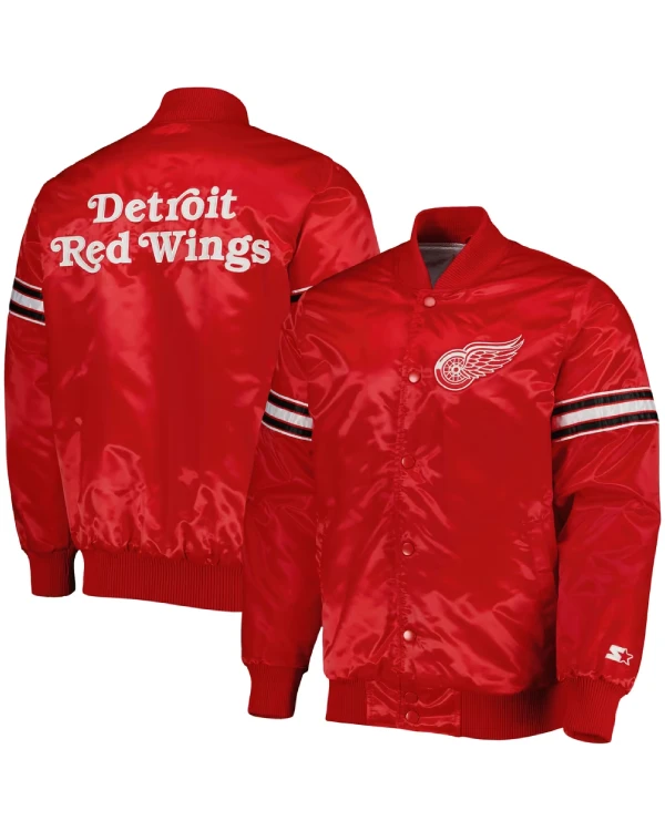 Detroit Red Wings Full-Snap Satin Jacket