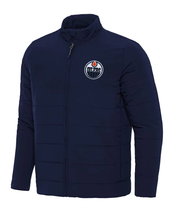 Edmonton Oilers Full-Zip Navy Puffer Jacket