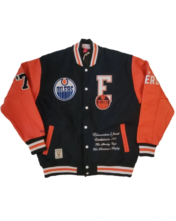 Edmonton Oilers Hockey Varsity Jacket