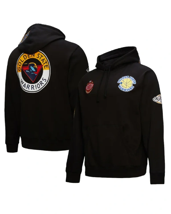 Golden State Warriors Blackout Black Pullover Hoodie