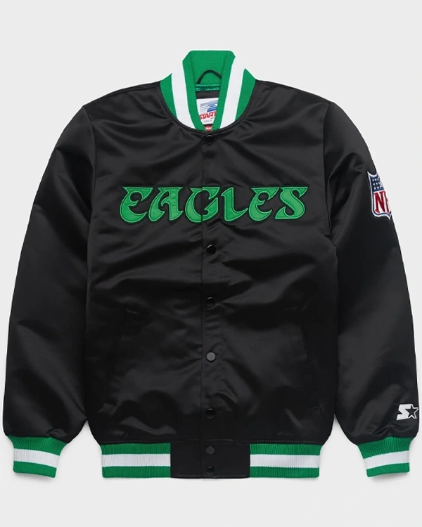 HOMAGE x Starter Philadelphia Eagles Blackout Satin Jacket