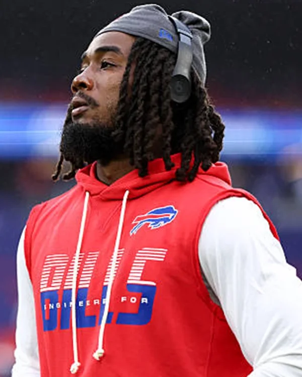 James Cook 2026 Bills Sideline Sleeveless Hoodie