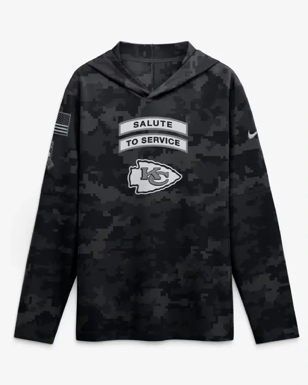 Kansas City Chiefs Salute To Service Hooded Long Sleeve Shirt 2026