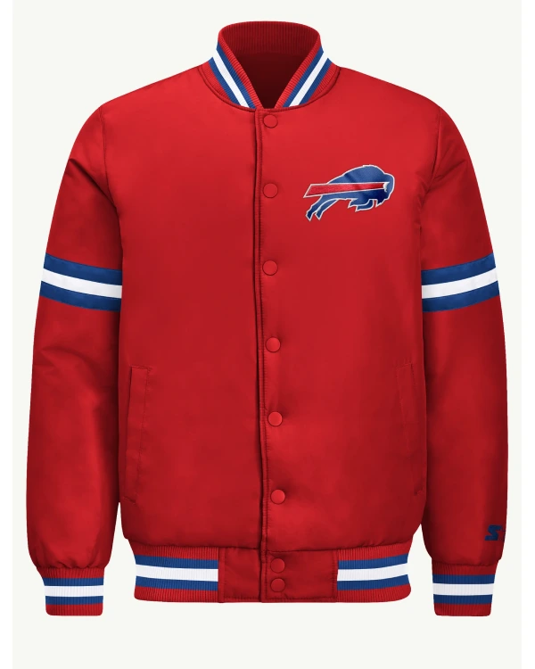 Mens Buffalo Bills Courtside Satin Varsity Jacket