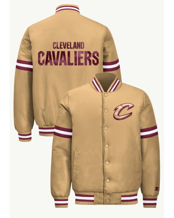 Mens Cleveland Cavaliers Courtside Satin Varsity Jacket