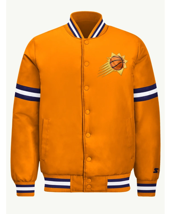 Mens Phoenix Suns Courtside Satin Varsity Jacket