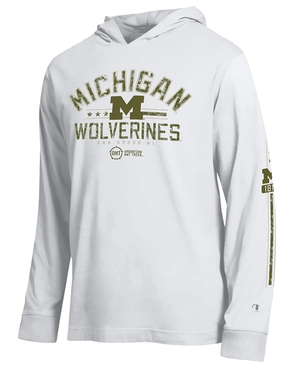 Michigan Wolverines Operation Hat Trick Hooded Long Sleeve T-Shirt