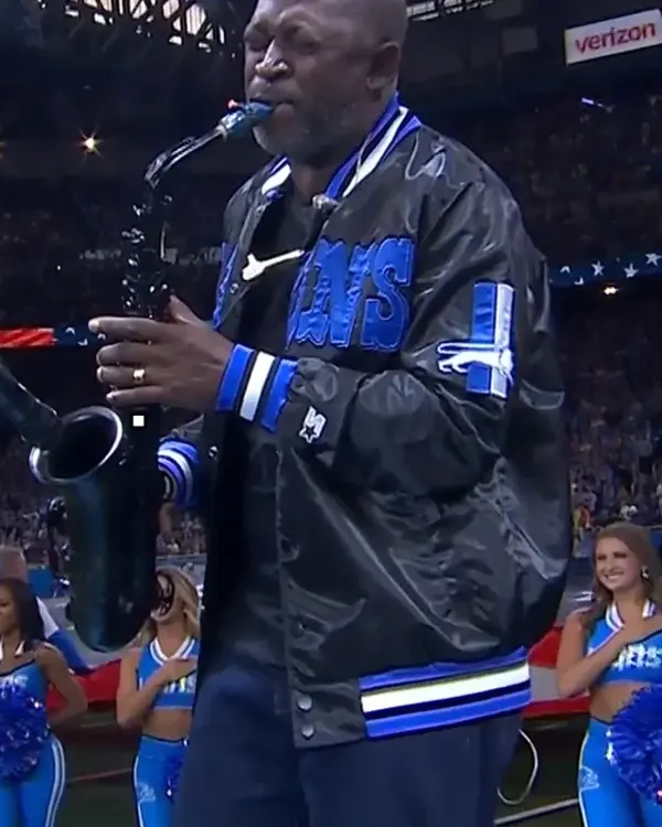 Mike Phillips Detroit Lions Black Satin Jacket