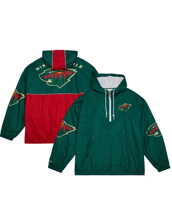 Minnesota Wild Half-Zip Windbreaker Jacket