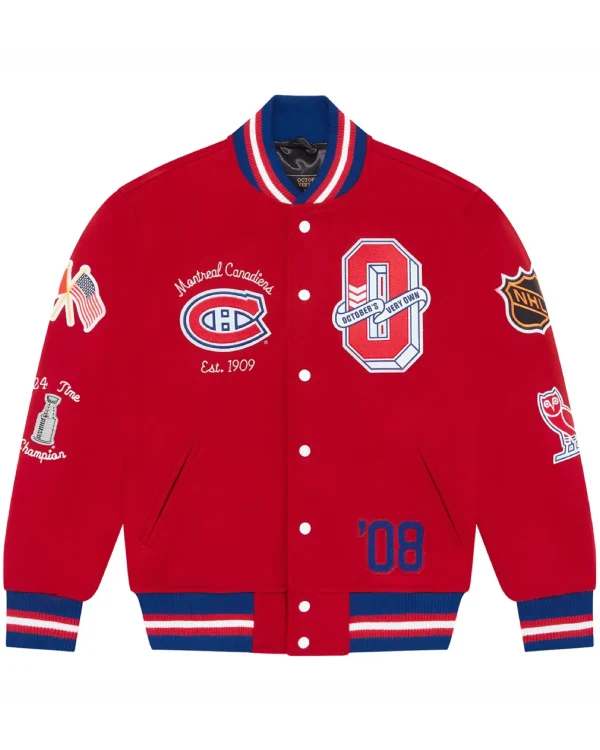 Montreal Canadiens Full-Snap Red Varsity Jacket