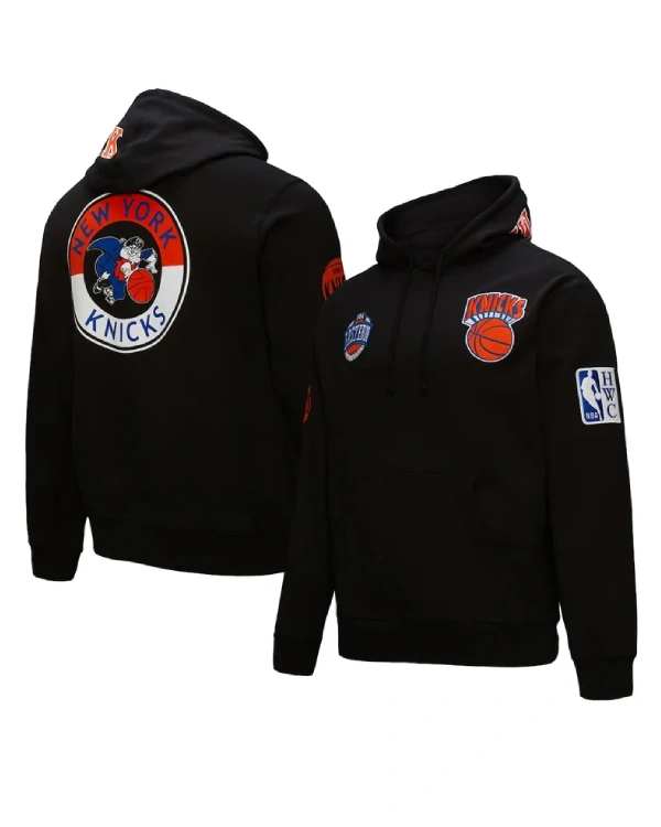 NY Knicks Blackout Black Pullover Hoodie