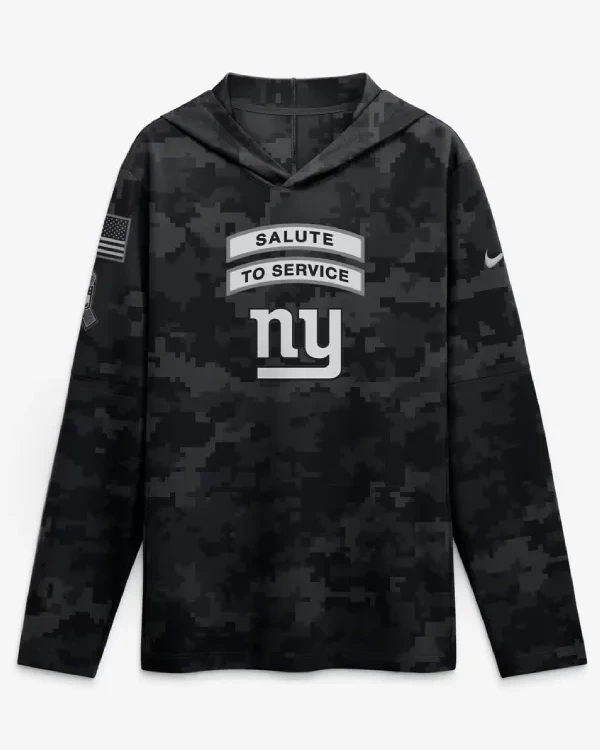 New York Giants Salute To Service Hooded Long Sleeve Shirt 2026