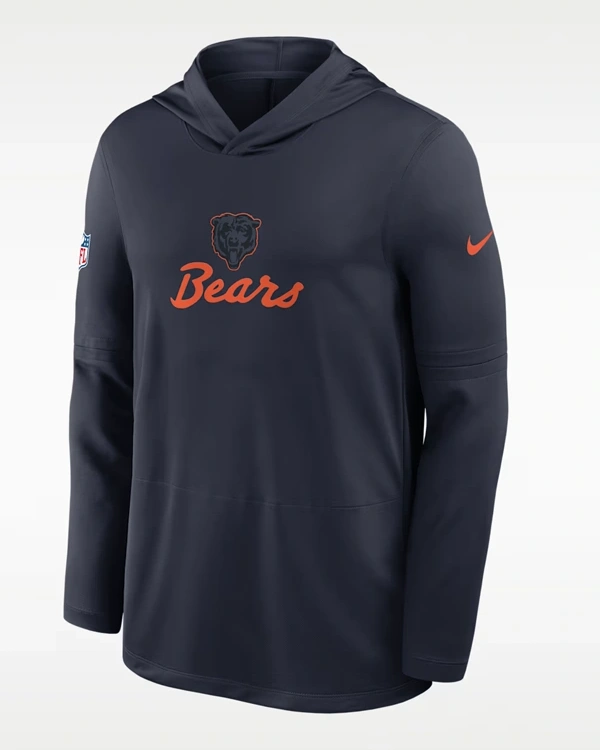 Nike Bears Rivalries 2026 Sideline Long-Sleeve Hooded T-Shirt