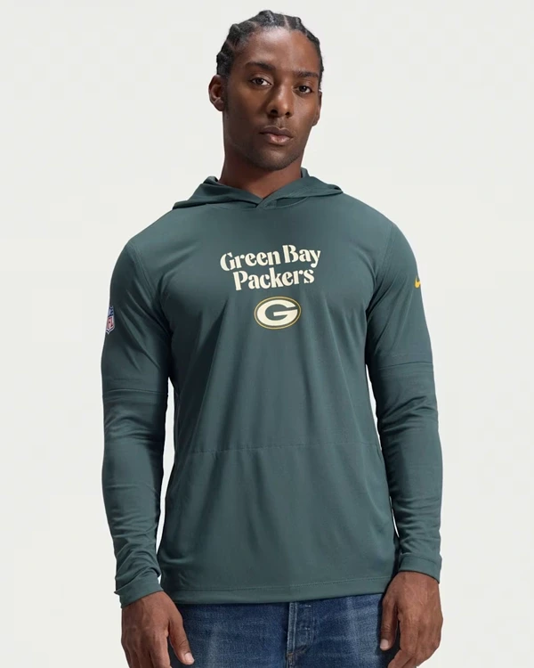 Nike Packers Rivalries 2026 Sideline Long-Sleeve Hooded T-Shirt