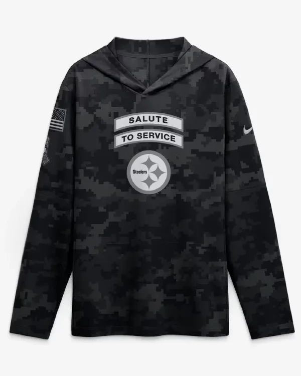 Pittsburgh Steelers Salute To Service Hooded Long Sleeve Shirt 2026
